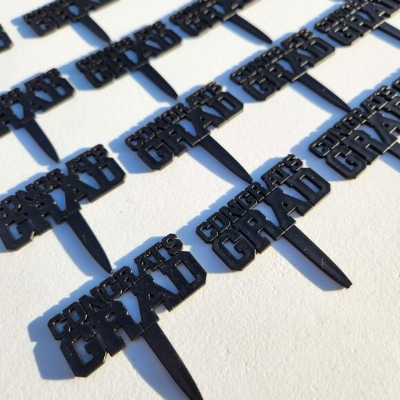 24 Congrats Grad Graduation Cupcake Cake Toppers Picks New Party Supplies DIY Ba - Picture 2 of 7